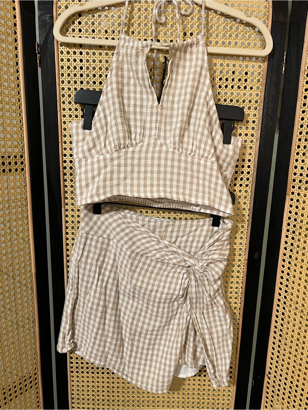 Hollister Beige Gingham Set